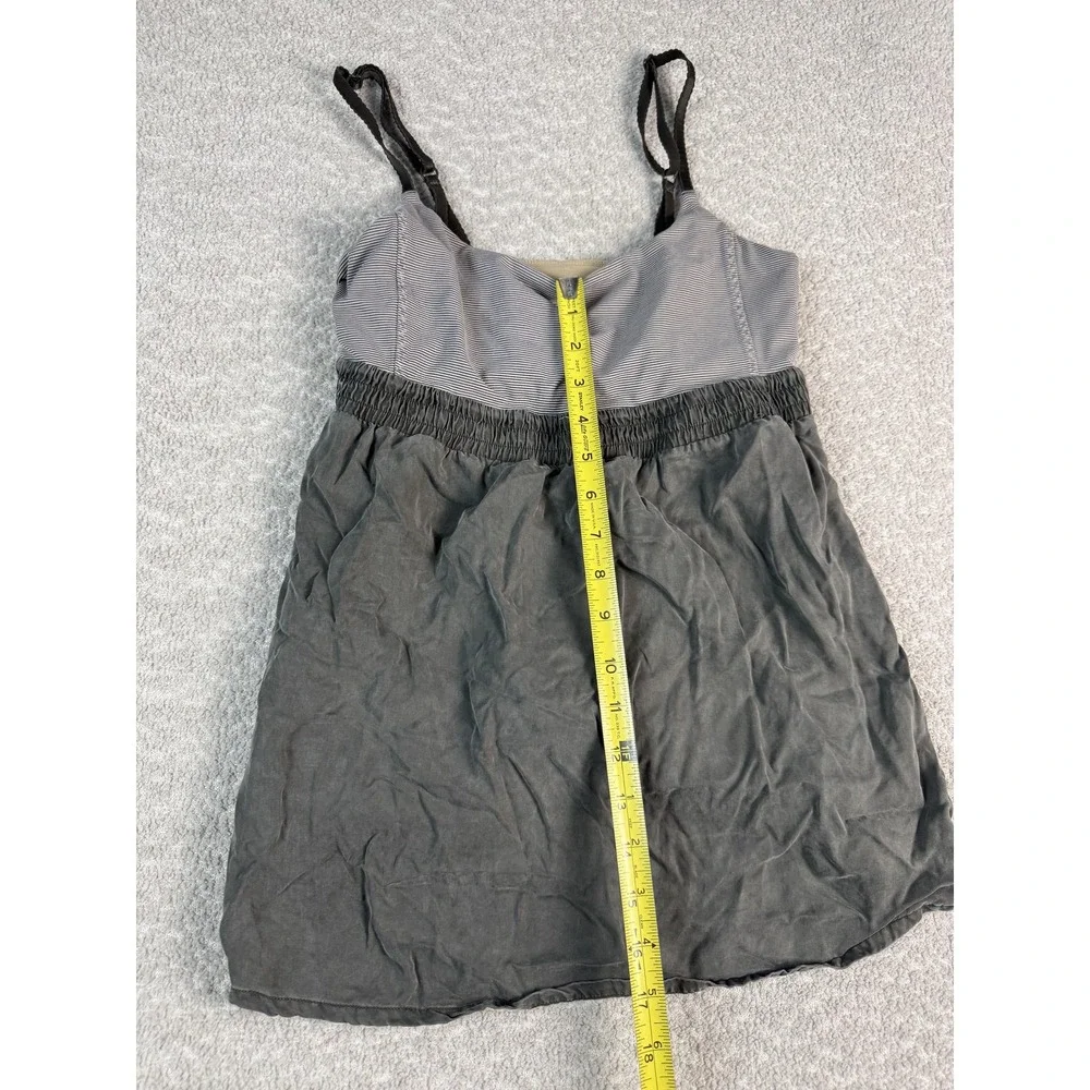 Lululemon Bliss‎ Babydoll Yoga Active Womens 9 Gray Striped Scoop Neck